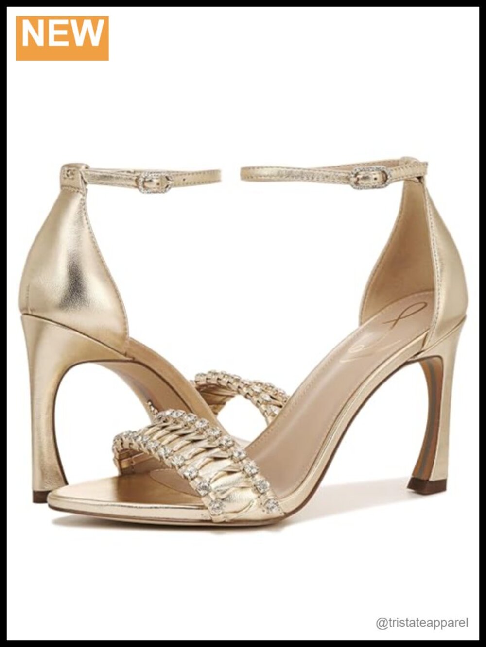 Sam Edelman Evelynn Strappy Heel Sandals Almond Toe Ankle Strap Stiletto